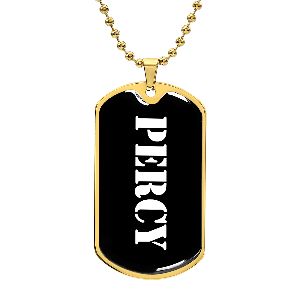 Percy v3 - 18k Gold Finished Luxury Dog Tag Necklace