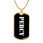 Percy v3 - 18k Gold Finished Luxury Dog Tag Necklace