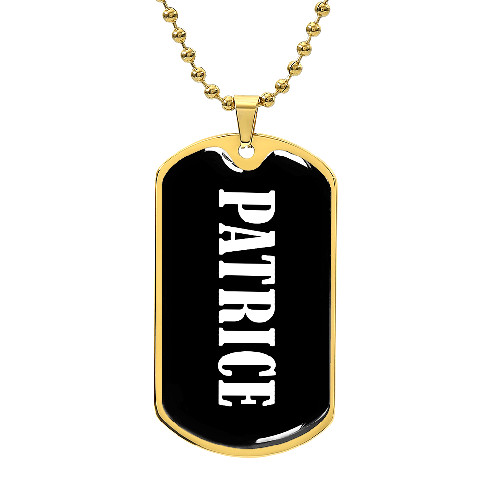 Patrice v03 - 18k Gold Finished Luxury Dog Tag Necklace
