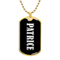 Patrice v03 - 18k Gold Finished Luxury Dog Tag Necklace