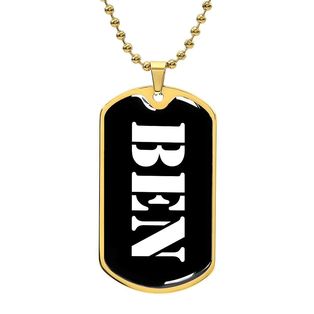 Ben v3 - 18k Gold Finished Luxury Dog Tag Necklace