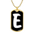 Initial E v3b - 18k Gold Finished Luxury Dog Tag Necklace