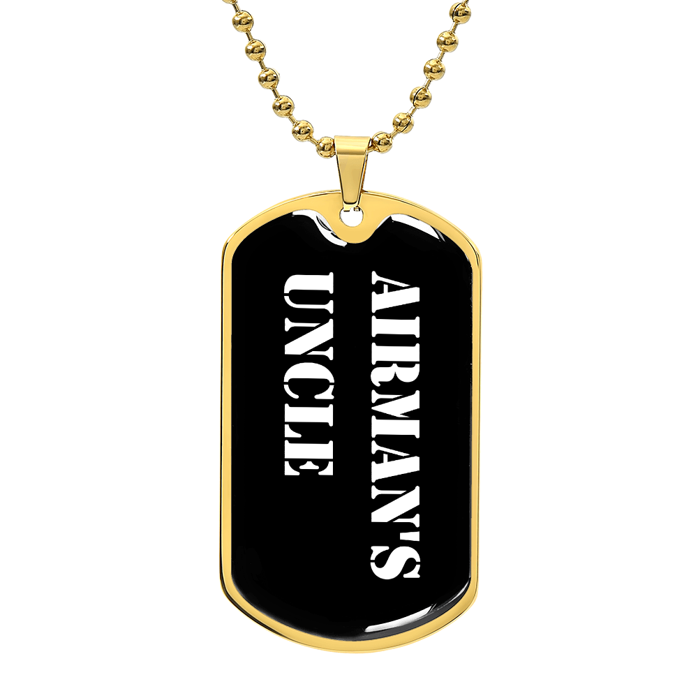 Airman's Uncle v3 - 18k Gold Finished Luxury Dog Tag Necklace