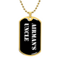 Airman's Uncle v3 - 18k Gold Finished Luxury Dog Tag Necklace