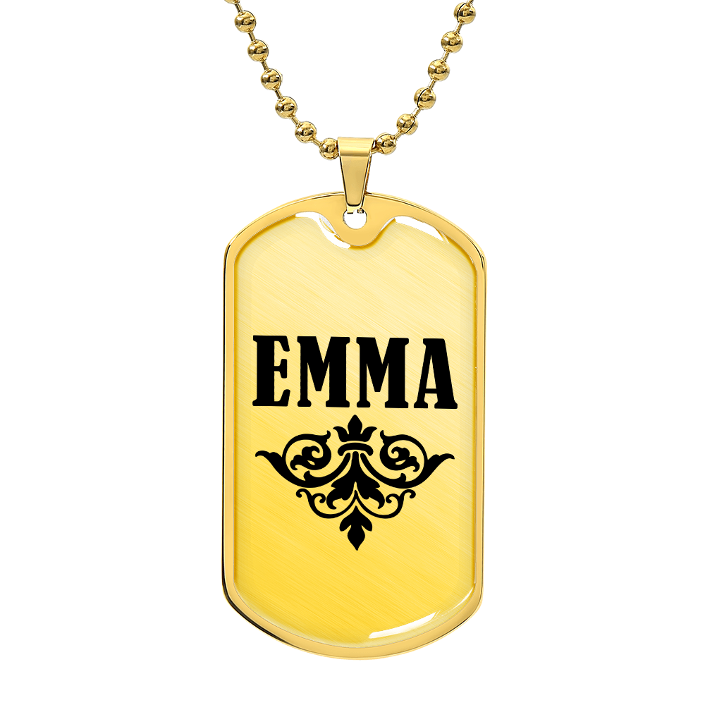 Emma v01a - 18k Gold Finished Luxury Dog Tag Necklace