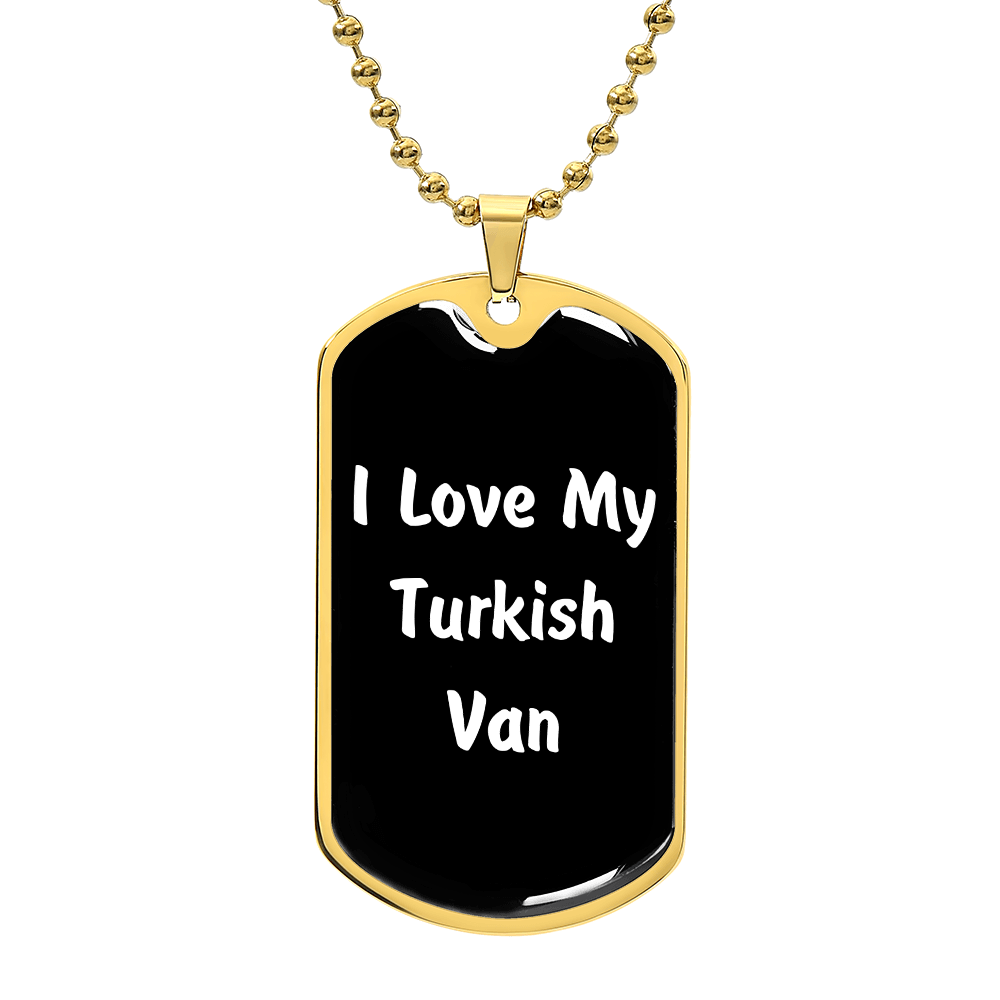 Love My Turkish Van v3 - 18k Gold Finished Luxury Dog Tag Necklace
