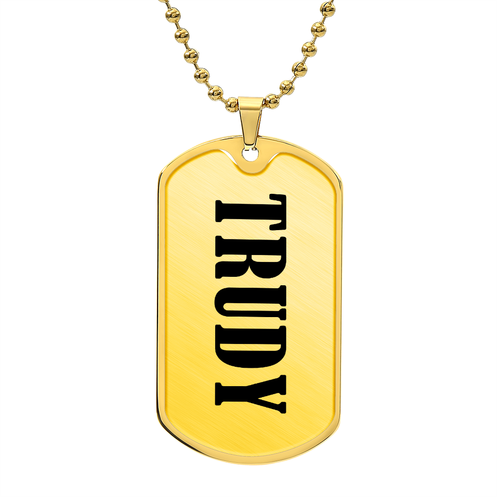 Trudy v01 - 18k Gold Finished Luxury Dog Tag Necklace