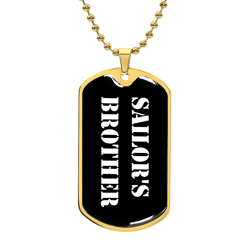Sailor's Brother v3 - 18k Gold Finished Luxury Dog Tag Necklace