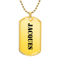 Jacques - 18k Gold Finished Luxury Dog Tag Necklace