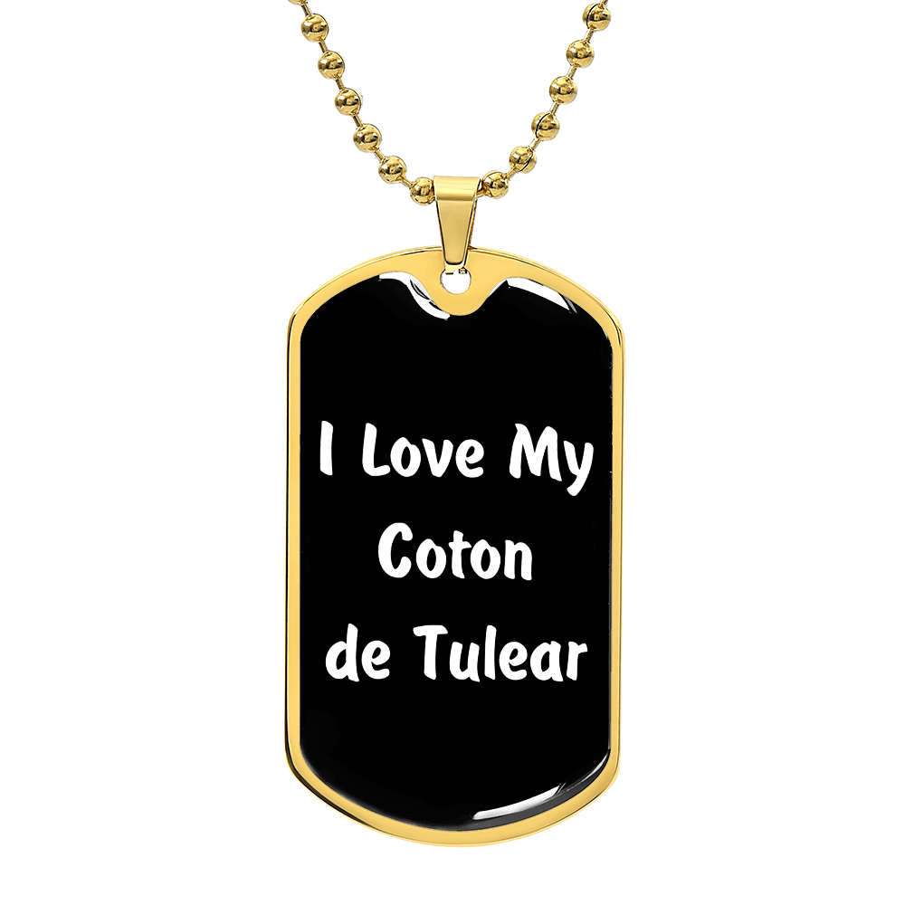 Love My Coton de Tulear v6 - 18k Gold Finished Luxury Dog Tag Necklace