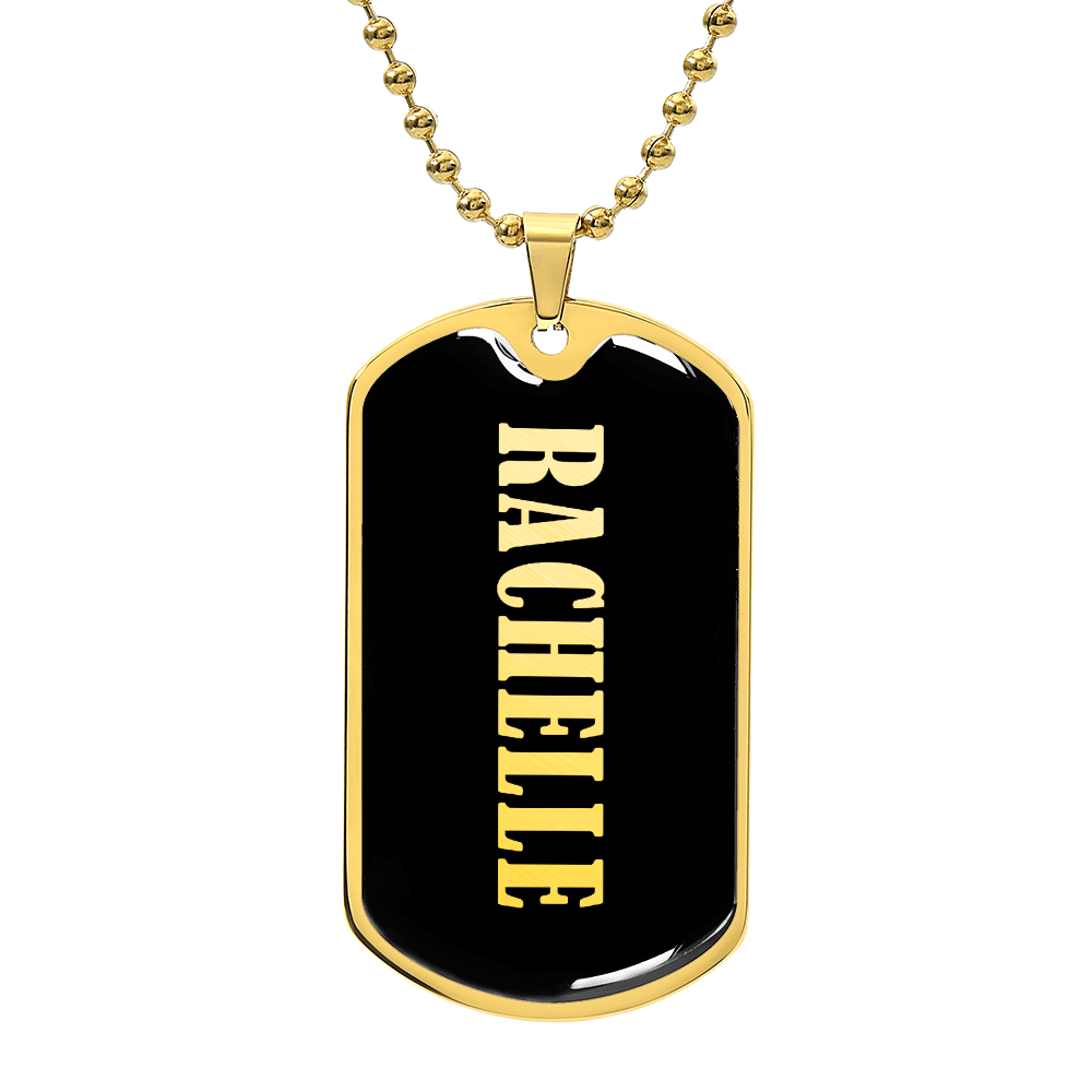 Rachelle v02 - 18k Gold Finished Luxury Dog Tag Necklace