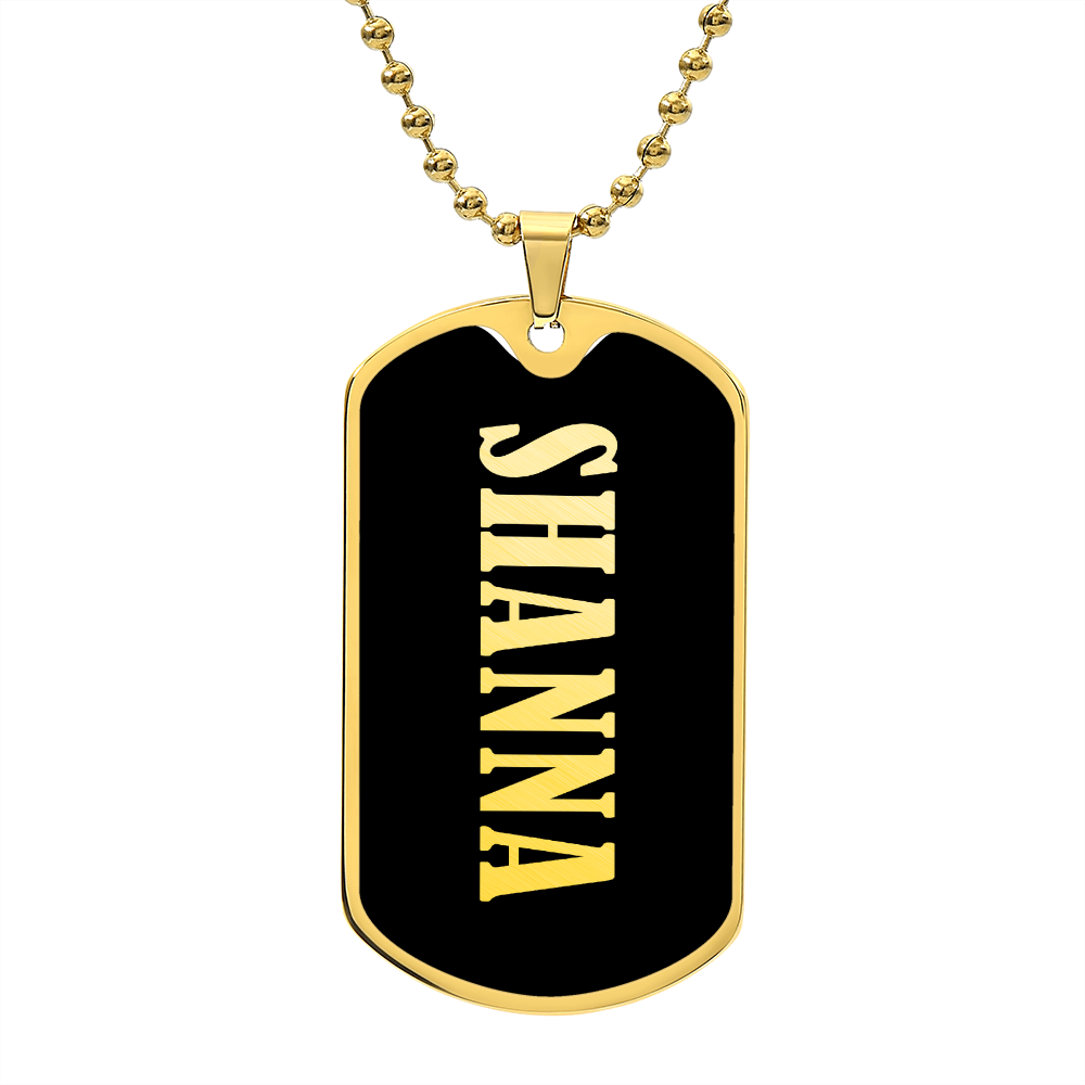 Shanna v02 - 18k Gold Finished Luxury Dog Tag Necklace