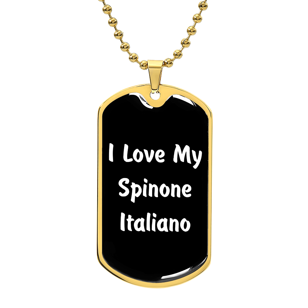 Love My Spinone Italiano v6 - 18k Gold Finished Luxury Dog Tag Necklace