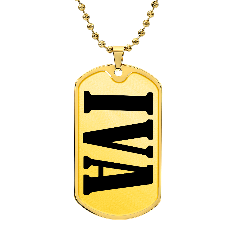 Iva v01 - 18k Gold Finished Luxury Dog Tag Necklace