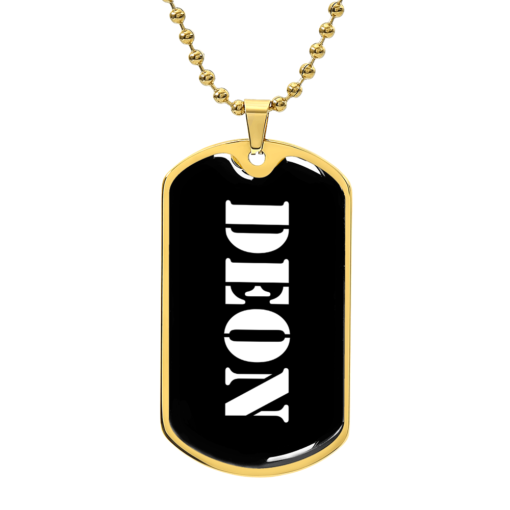 Deon v3 - 18k Gold Finished Luxury Dog Tag Necklace