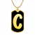 Initial C v2b - 18k Gold Finished Luxury Dog Tag Necklace