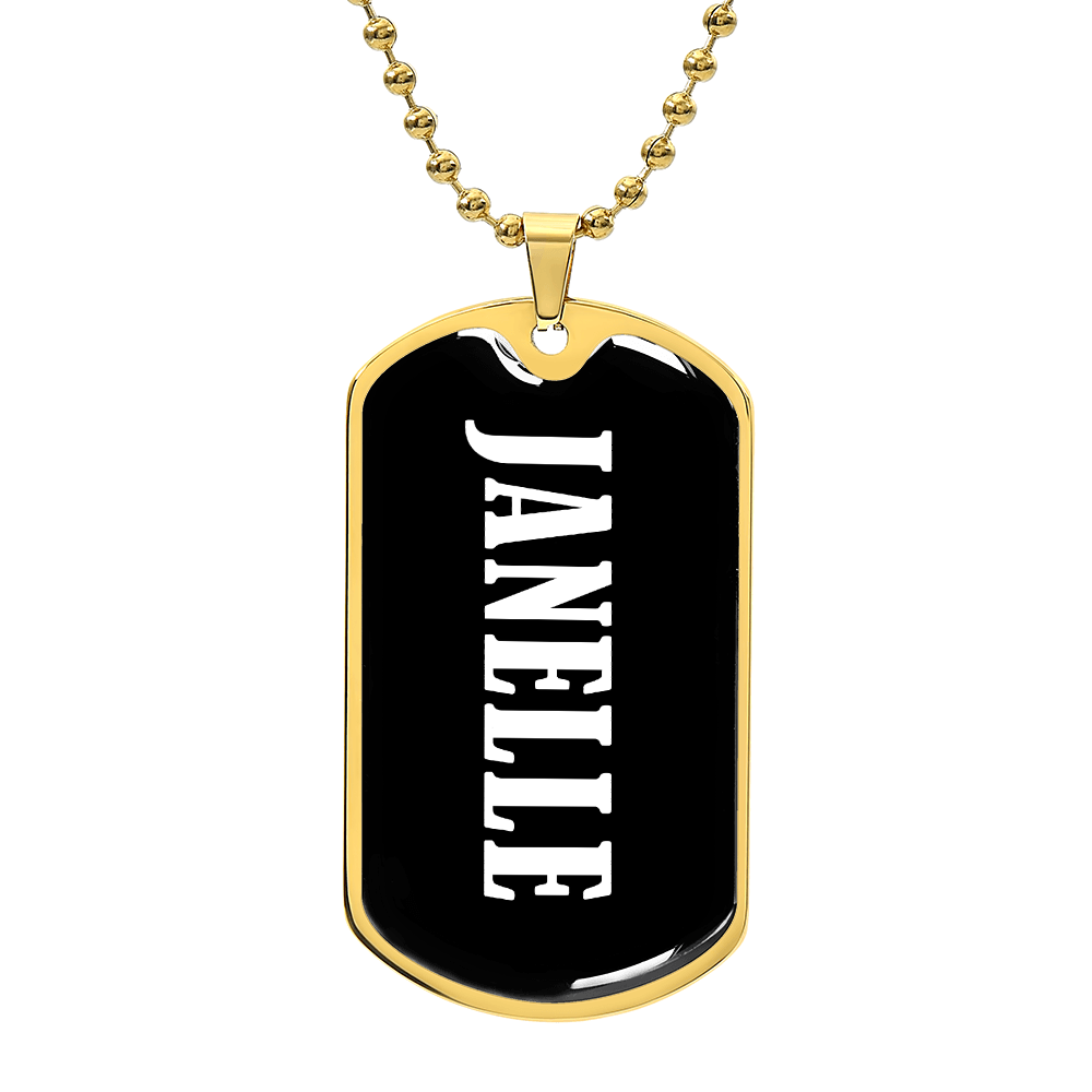 Janelle v03 - 18k Gold Finished Luxury Dog Tag Necklace