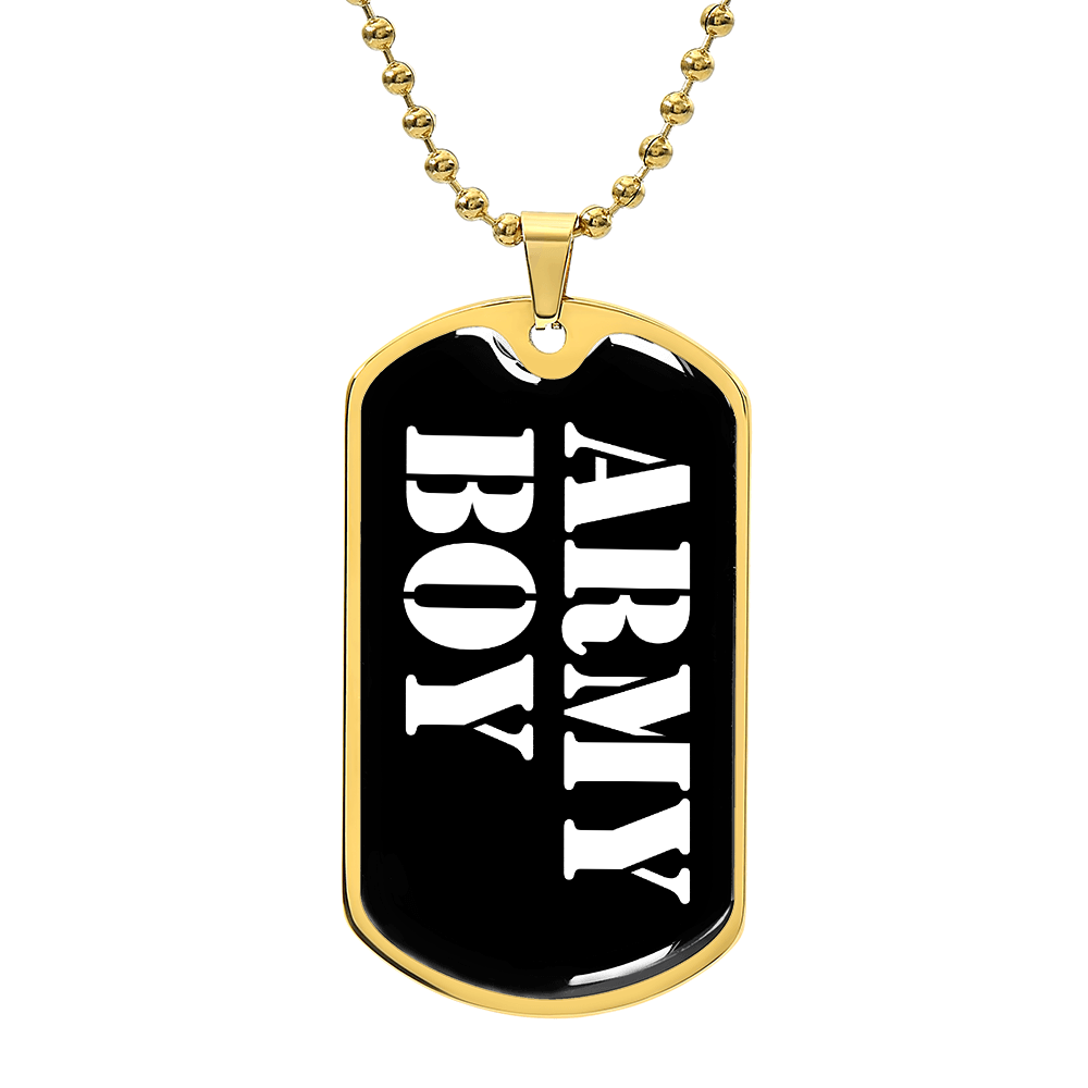 Army Boy v3 - 18k Gold Finished Luxury Dog Tag Necklace
