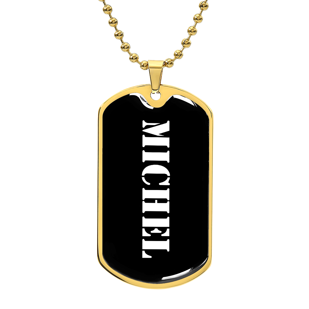 Michel v3 - 18k Gold Finished Luxury Dog Tag Necklace