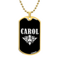 Carol v03a - 18k Gold Finished Luxury Dog Tag Necklace