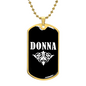 Donna v03a - 18k Gold Finished Luxury Dog Tag Necklace