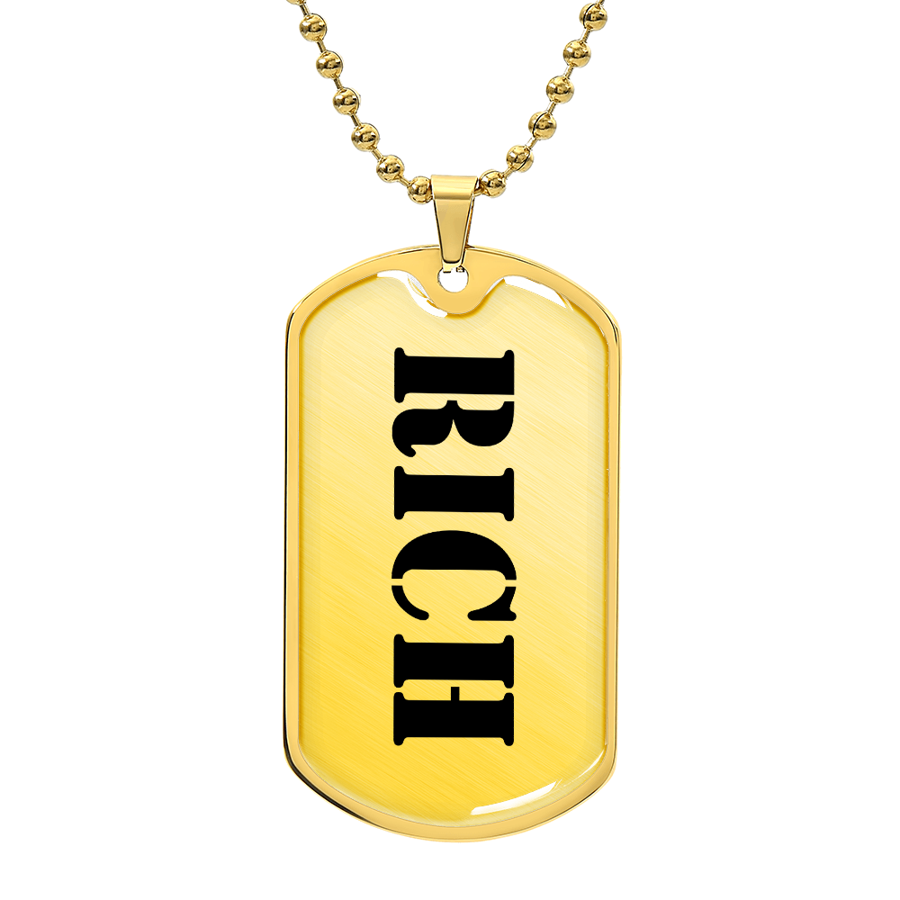 Rich - 18k Gold Finished Luxury Dog Tag Necklace