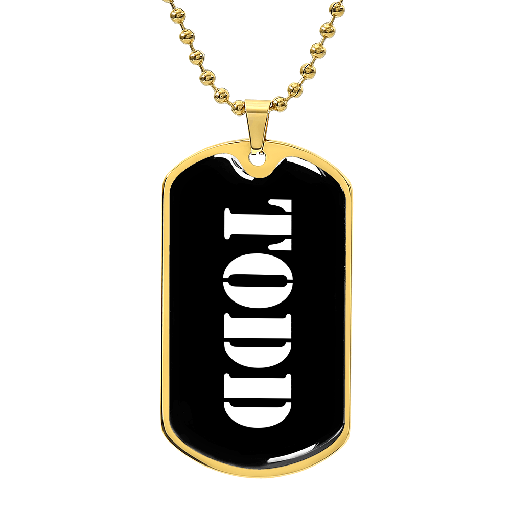Todd v3 - 18k Gold Finished Luxury Dog Tag Necklace