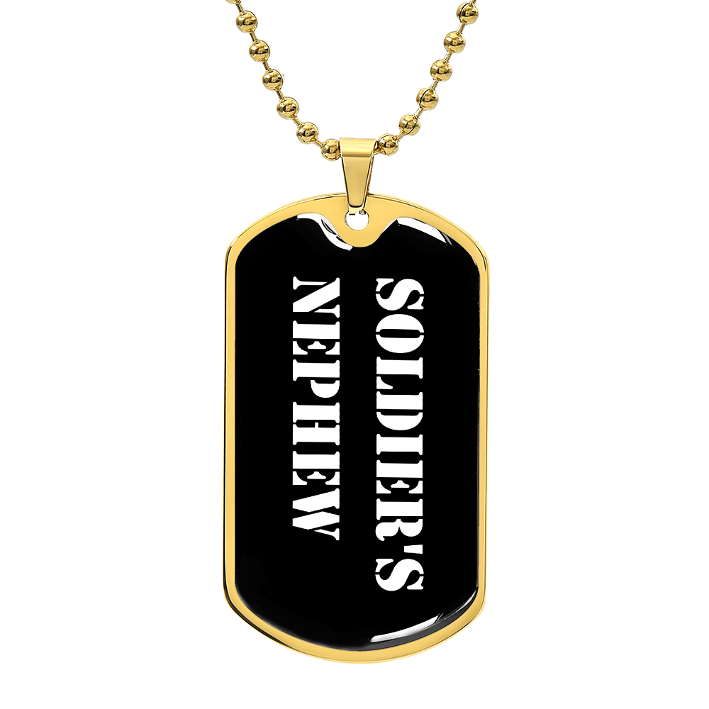 Soldier's Nephew v3 - 18k Gold Finished Luxury Dog Tag Necklace