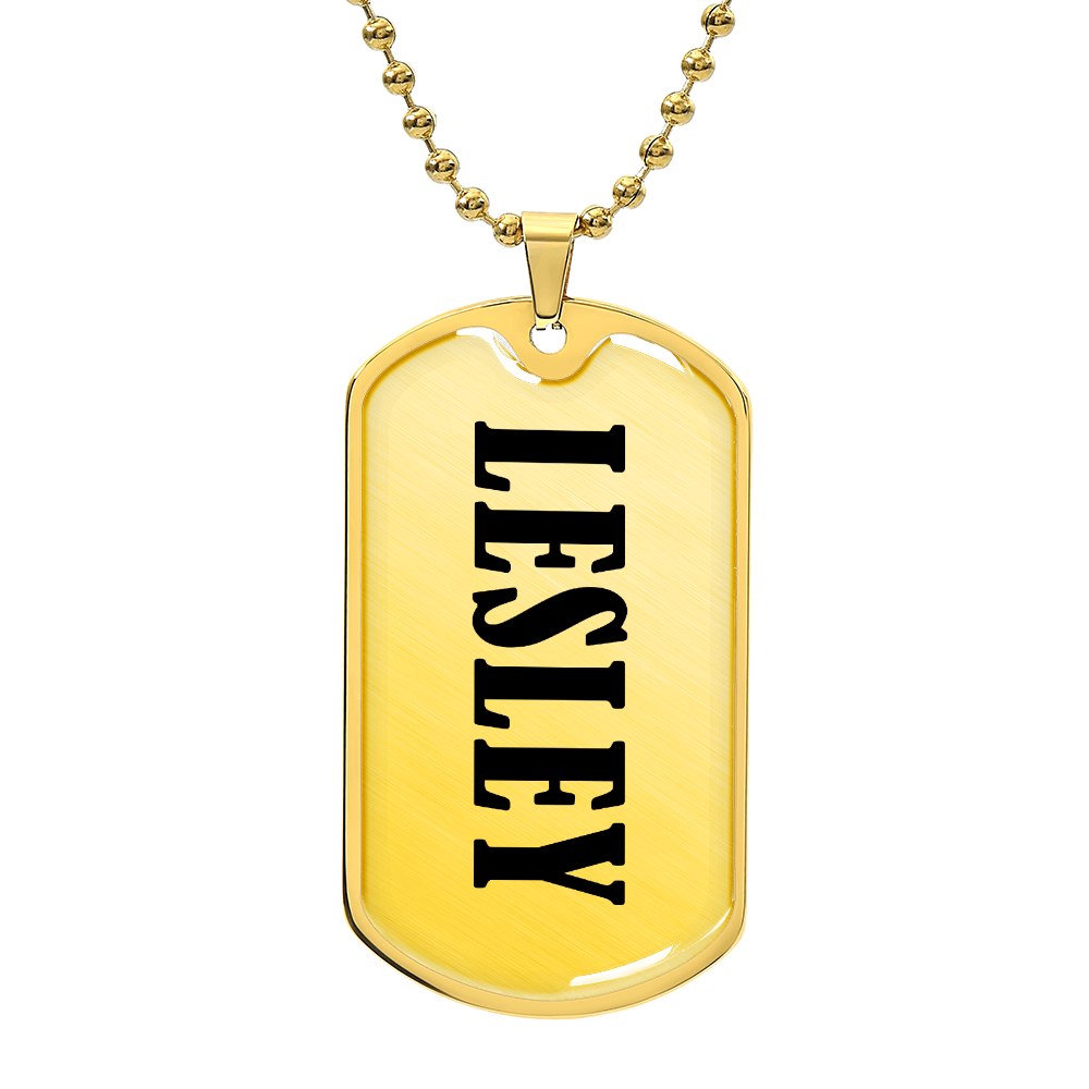 Lesley v01 - 18k Gold Finished Luxury Dog Tag Necklace