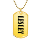 Lesley v01 - 18k Gold Finished Luxury Dog Tag Necklace