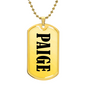 Paige v01 - 18k Gold Finished Luxury Dog Tag Necklace