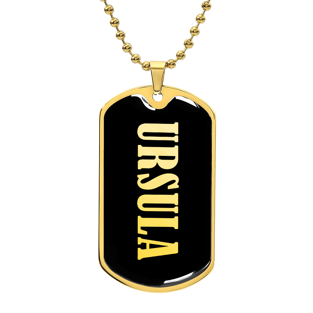 Ursula v02 - 18k Gold Finished Luxury Dog Tag Necklace
