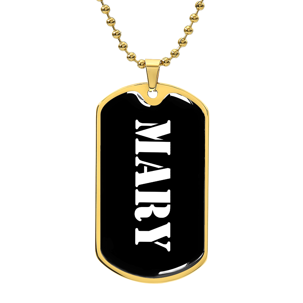 Mary v3 - 18k Gold Finished Luxury Dog Tag Necklace