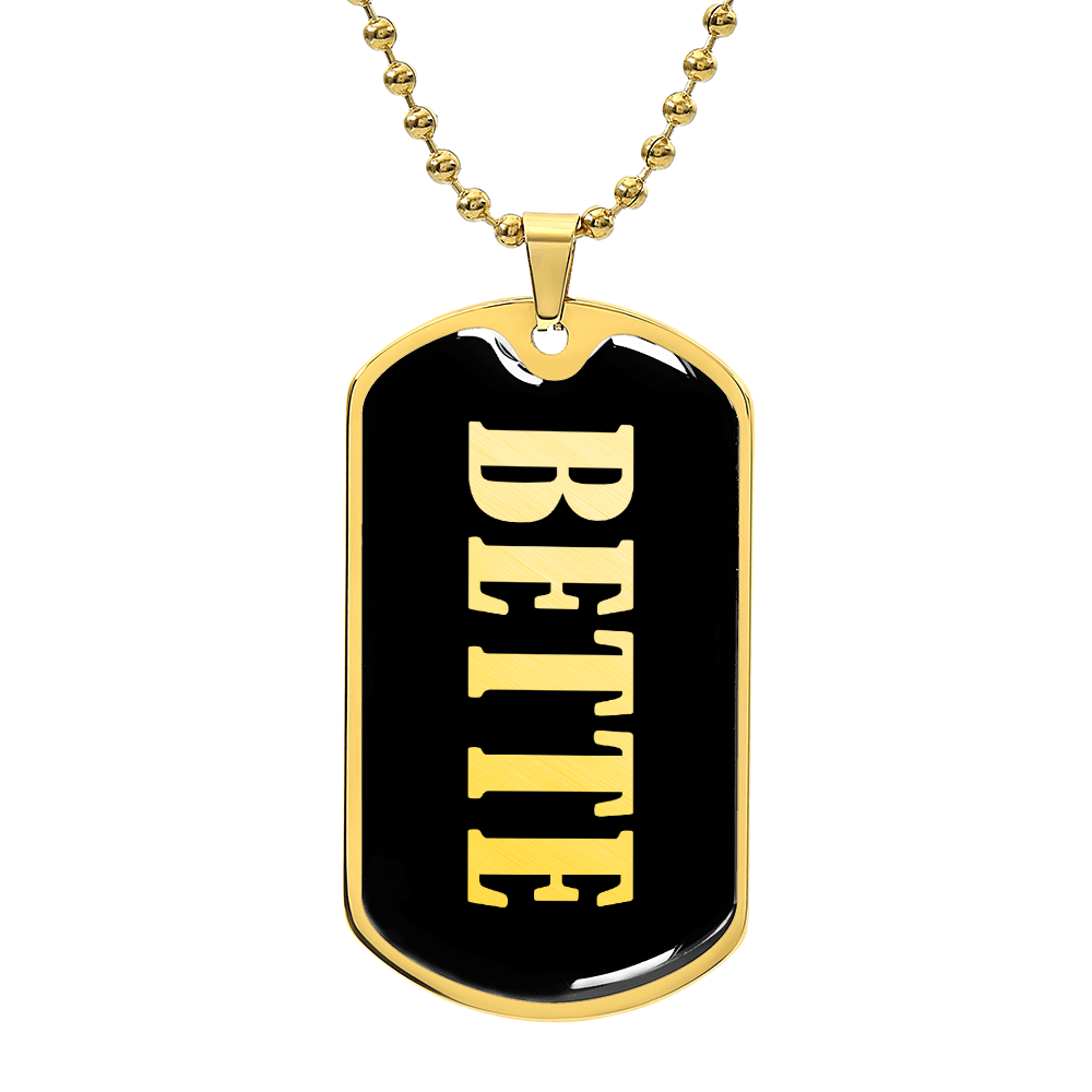 Bette v02 - 18k Gold Finished Luxury Dog Tag Necklace
