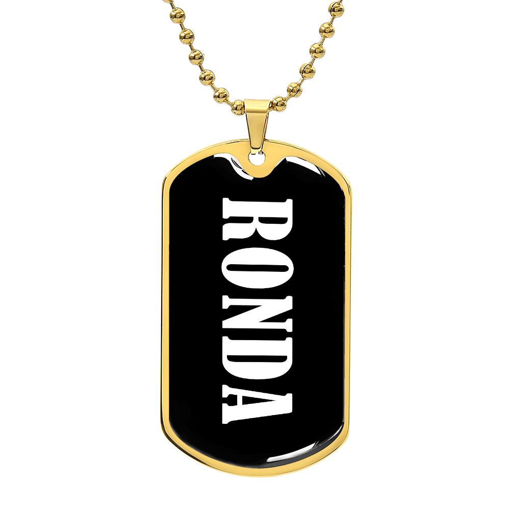 Ronda v03 - 18k Gold Finished Luxury Dog Tag Necklace