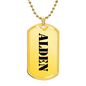 Alden - 18k Gold Finished Luxury Dog Tag Necklace