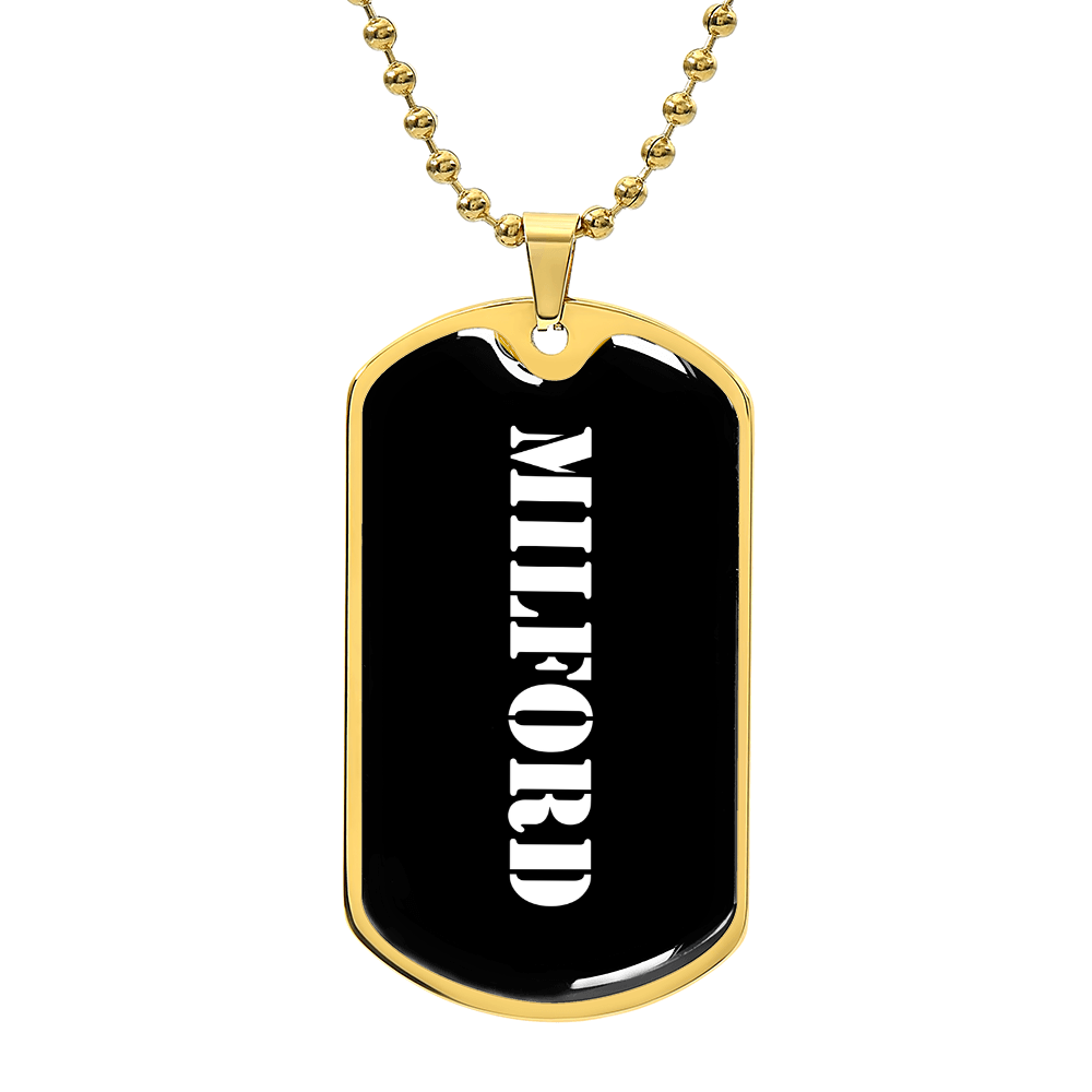 Milford v3 - 18k Gold Finished Luxury Dog Tag Necklace