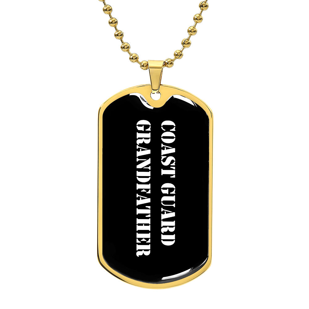 Coast Guard Grandfather v3 - 18k Gold Finished Luxury Dog Tag Necklace