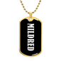 Mildred v01w - 18k Gold Finished Luxury Dog Tag Necklace