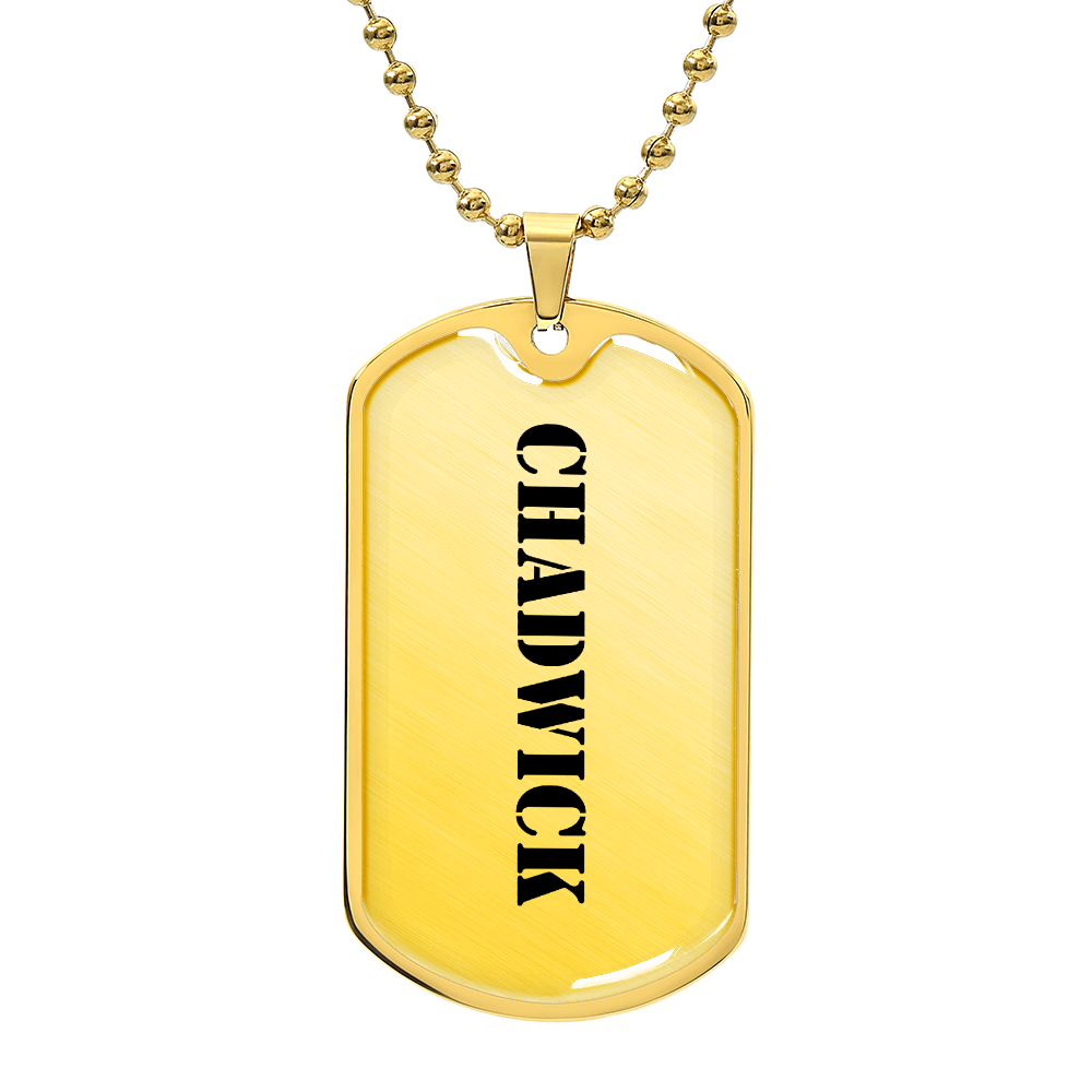 Chadwick - 18k Gold Finished Luxury Dog Tag Necklace
