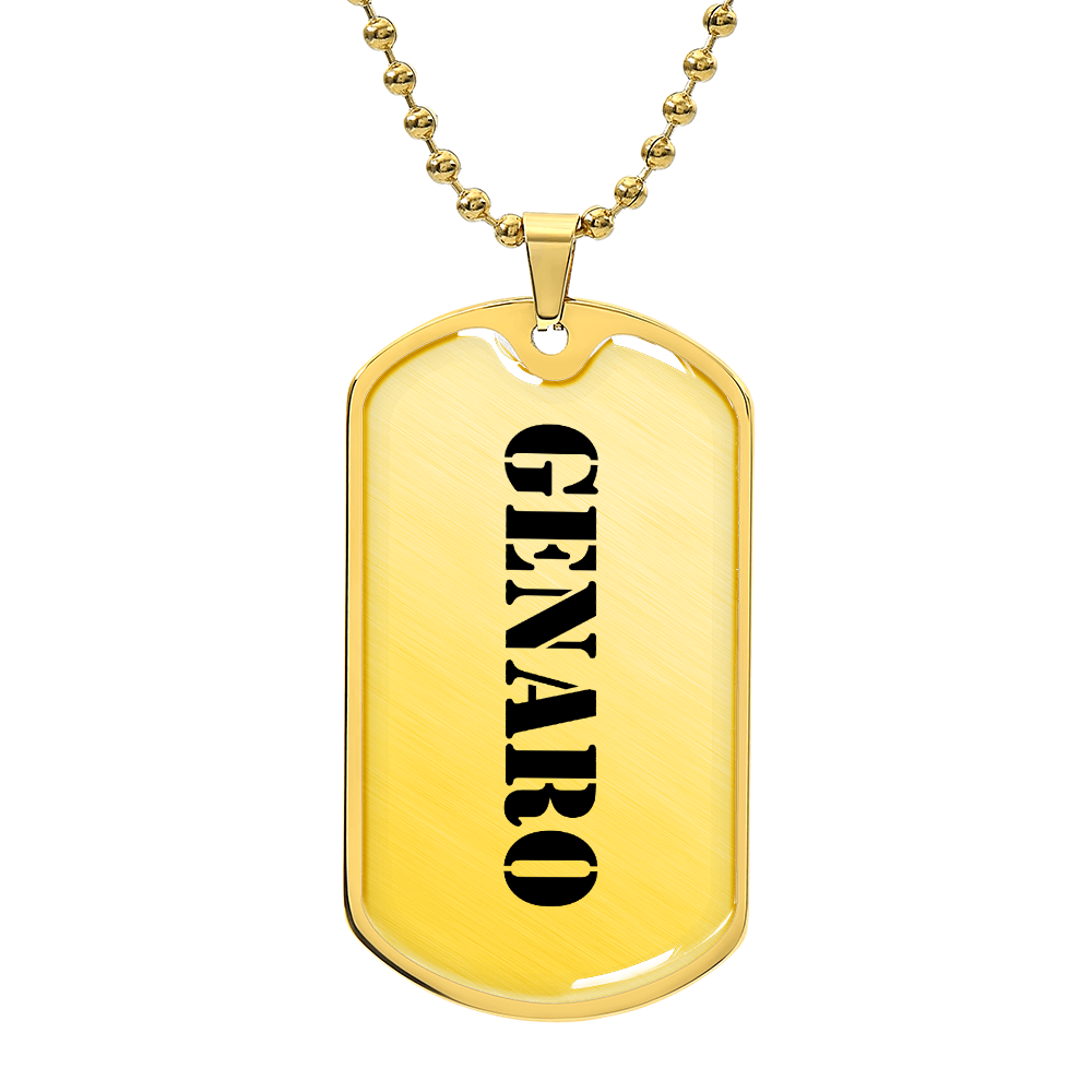 Genaro - 18k Gold Finished Luxury Dog Tag Necklace