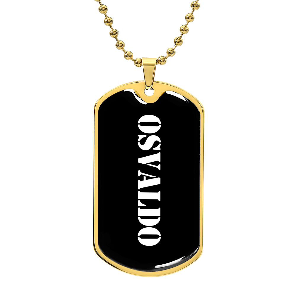 Osvaldo v3 - 18k Gold Finished Luxury Dog Tag Necklace