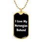 Love My Norwegian Buhund v6 - 18k Gold Finished Luxury Dog Tag Necklace
