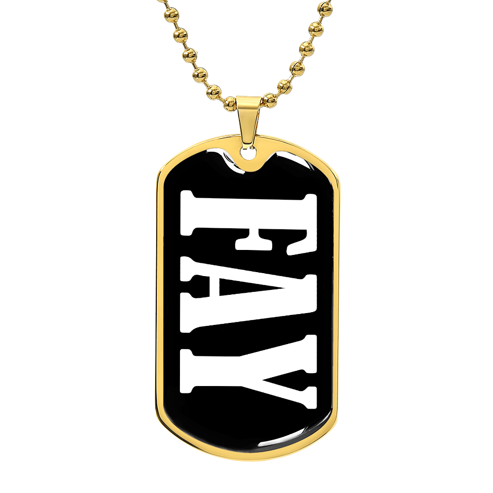 Fay v03 - 18k Gold Finished Luxury Dog Tag Necklace