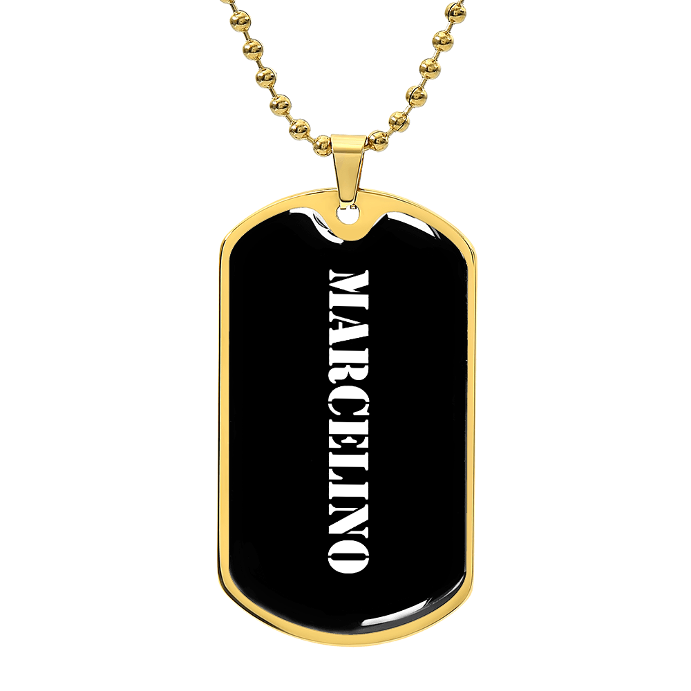 Marcelino v3 - 18k Gold Finished Luxury Dog Tag Necklace