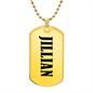 Jillian v01 - 18k Gold Finished Luxury Dog Tag Necklace
