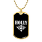Holly v03a - 18k Gold Finished Luxury Dog Tag Necklace