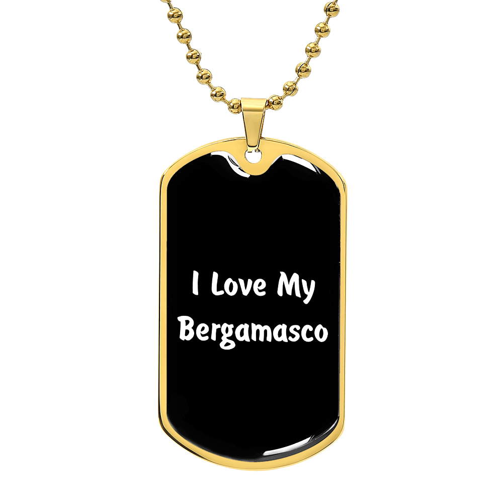 Love My Bergamasco v6 - 18k Gold Finished Luxury Dog Tag Necklace