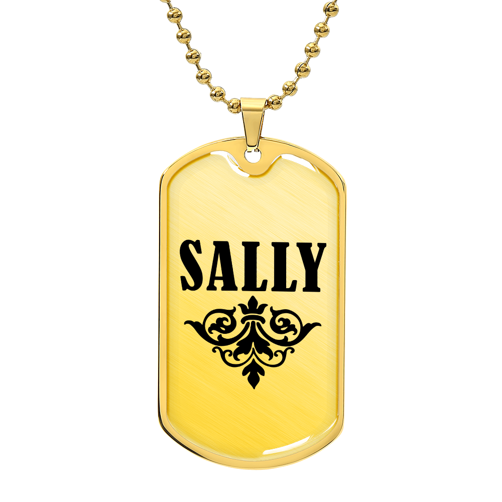 Sally v01a - 18k Gold Finished Luxury Dog Tag Necklace