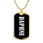Daphne v03 - 18k Gold Finished Luxury Dog Tag Necklace